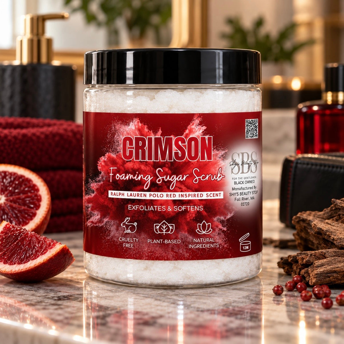 Crimson Foaming Sugar Scrub