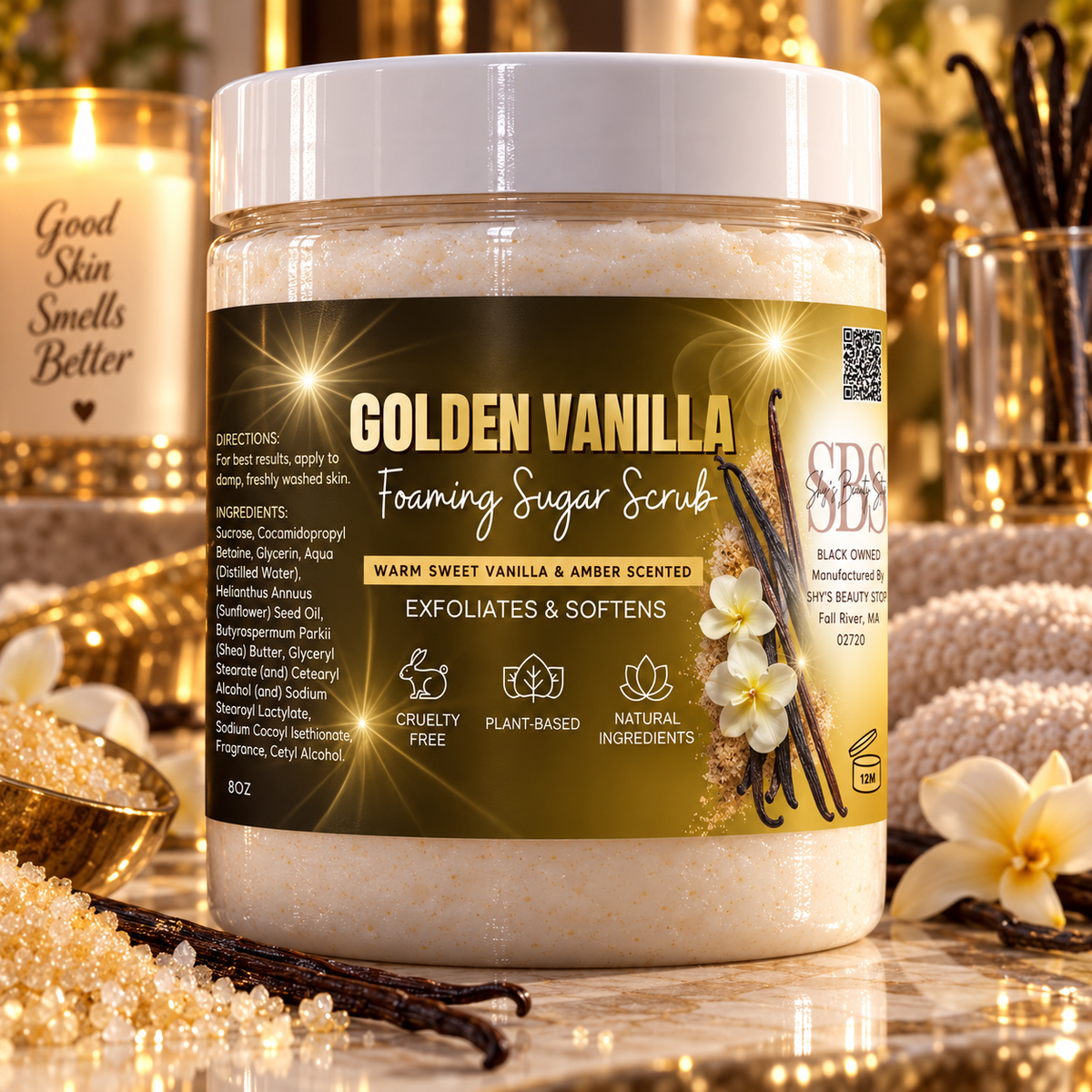 Golden Vanilla Foaming Sugar Scrub