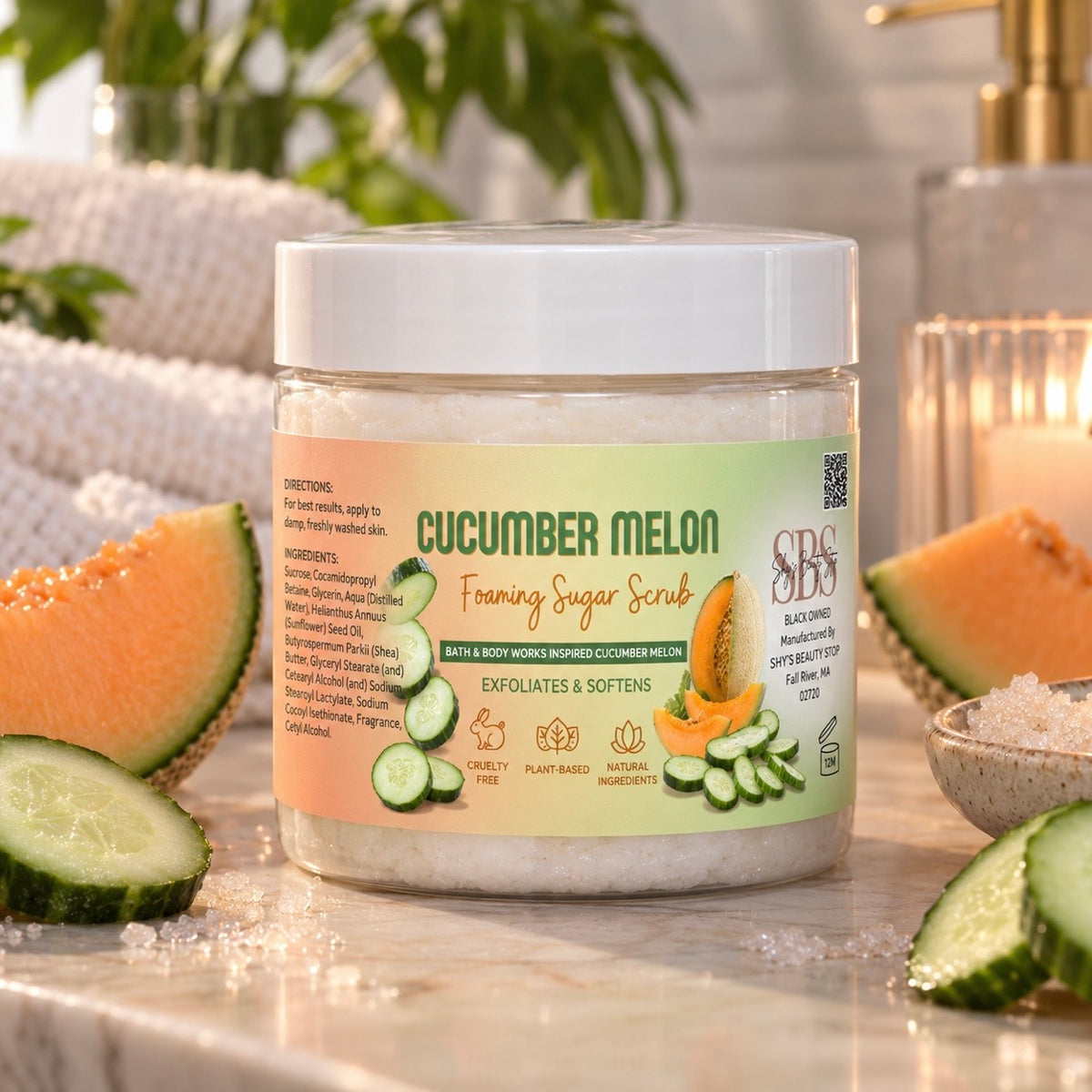 Cucumber Melon Foaming Sugar Scrub