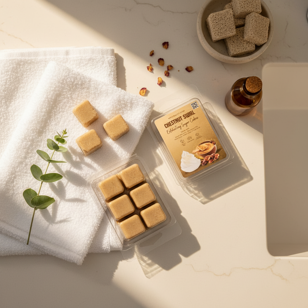 Chestnut Swirl Exfoliating Soap Cubes