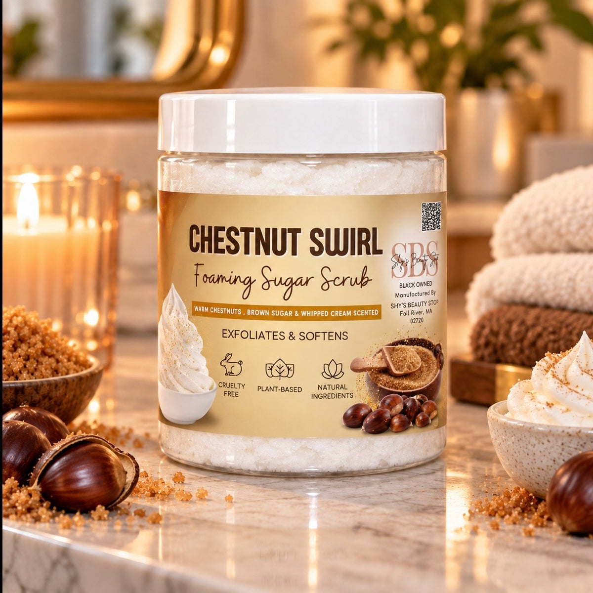Chestnut Swirl Foaming Sugar Scrub
