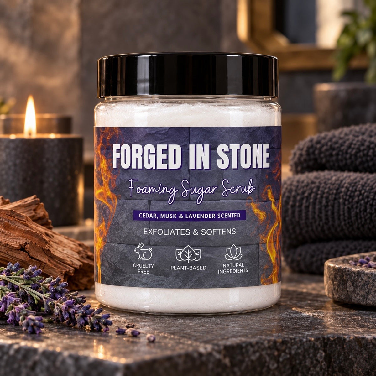 Forged In Stone Foaming Sugar Scrub