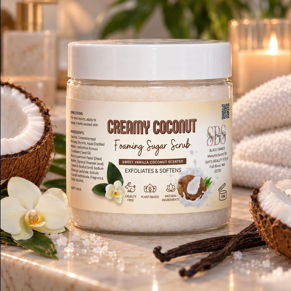 Creamy Coconut Foaming Sugar Scrub